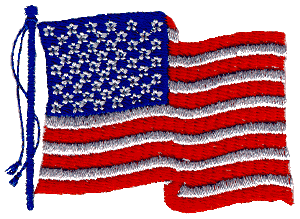 American Flag, waving