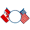 Canadian/American Flag and circle border