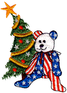 Patriotic Christmas Bear, larger