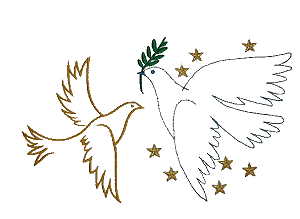 Two Doves with Stars / Larger