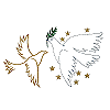 Two Doves with Stars / Larger