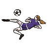 Female Soccer Player, kicking