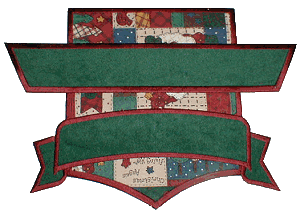 Shield with Two Banners Appliqué