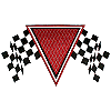 Triangle with Checkered Flags Appliqué
