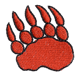 Bear Paw with Claws Outlined