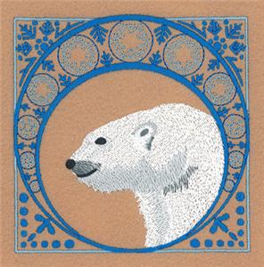 Winter Polar Bear Square Embroidery Design by Starbird Inc.