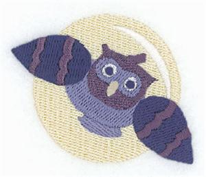 Small Flying Owl with Full Moon