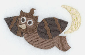 Small Flying Owl with Crescent Moon