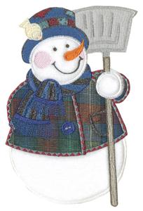 January Snowman / 5x7 Applique