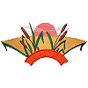 Cattail Sunset with Banner Appliqué