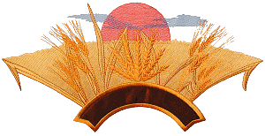 Wheat Field Sunset over Banner Appliqué