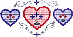 Hearts and Flower Applique