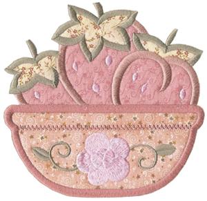 Bowl of Strawberries / Larger Applique