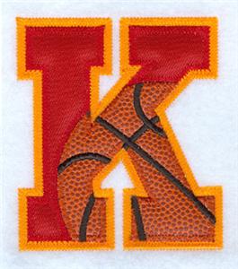 K Basketball Applique Letter