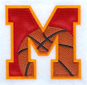 M Basketball Applique Letter