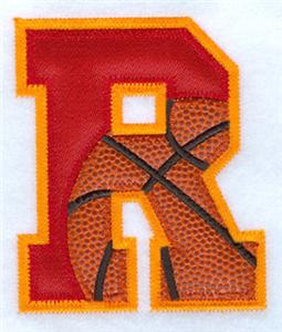 R Basketball Applique Letter