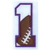 1 Football Applique Number