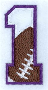 1 Football Applique Number