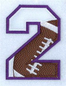 2 Football Applique Number