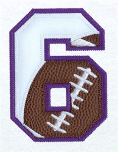 6 Football Applique Number