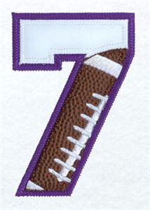 7 Football Applique Number