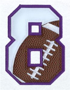 8 Football Applique Number