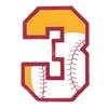 3 Baseball-Softball Applique Number