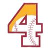 4 Baseball-Softball Applique Number