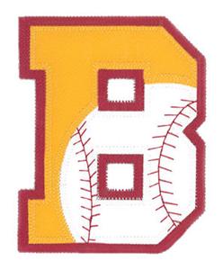 B Baseball-Softball Applique Letter