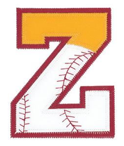 Z Baseball-Softball Applique Letter