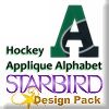 Hockey Applique Alphabet Design Pack