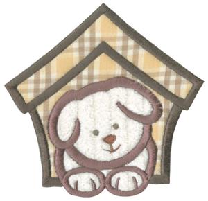 Puppy in Doghouse, Smaller (Applique)