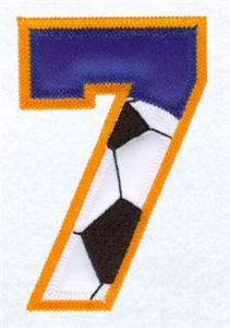7 Soccer Applique Number