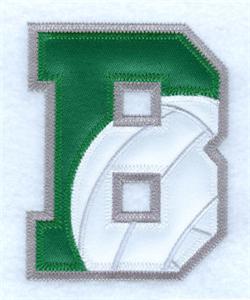 B Volleyball Applique Letter