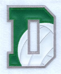 D Volleyball Applique Letter