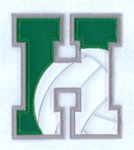 H Volleyball Applique Letter