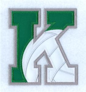 K Volleyball Applique Letter