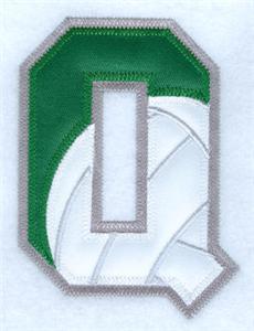 Q Volleyball Applique Letter
