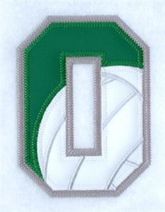 0 Volleyball Applique Number