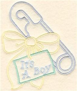 It's a Boy (Bow/Safety Pin)