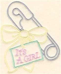 It's a Girl (Bow/Safety Pin)