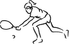 Abstract Female Raquetball Player