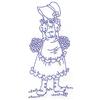 Girl in Sunbonnet with two bouquets large