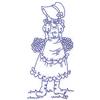 Girl in Sunbonnet with two bouquets medium