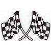 Crossed checkered racing flags large