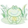 Frog on Lily Pad 2, Smaller (Applique)