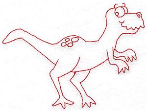 Dinosaur B redwork small