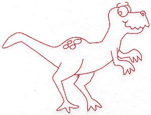 Dinosaur B redwork large