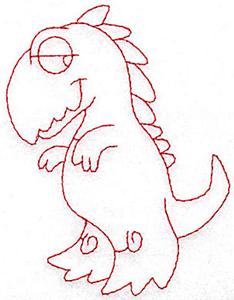Dinosaur G redwork small