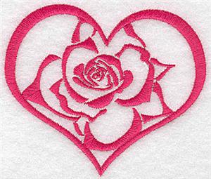 Heart with rose medium